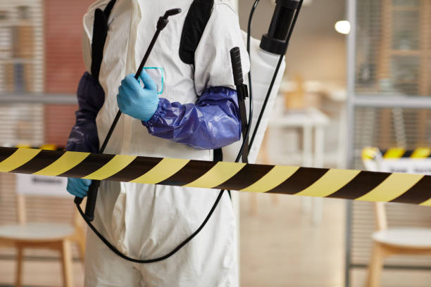 Professional Biohazard Cleanup technician working in Highlands, TX